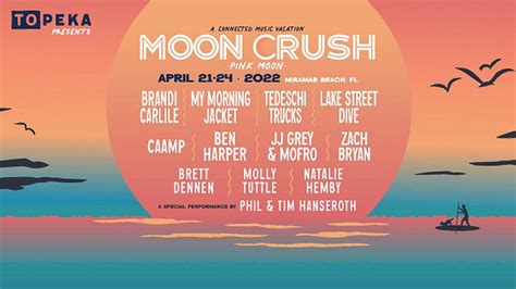 Moon crush - Moon Crush 2021. South Walton presents: The first annual, Moon Crush Live Concert Event! If you're missing live music as much as we have been, you'll be excited to learn that Moon Crush is designed to be a socially distanced experience for you and your favorite people to connect and enjoy live music in a responsible way. The incredible …